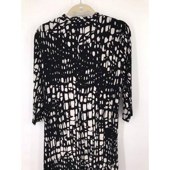 Coldwater Creek Womens 3/4 Sleeve Black White  Pattern Dress Size 1x plus - Picture 12 of 12